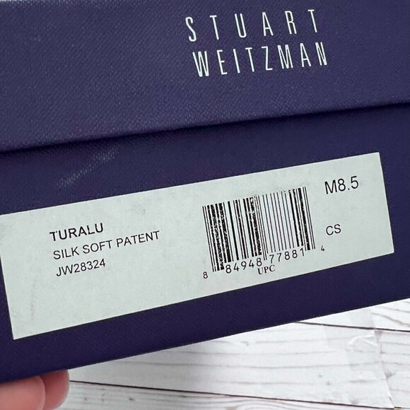 NWT Stuart Weitzman Women's Silk Soft Patent Open Toe Pump Shoes Size 8.5 - Picture 7 of 10